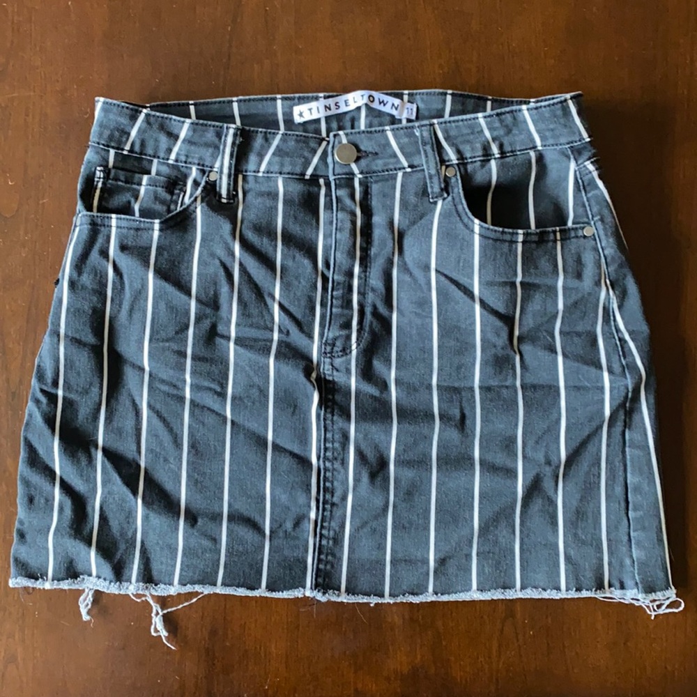 Striped jean skirt